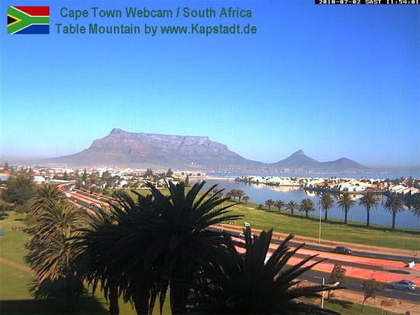 Webcam zeigt Tafelberg in Kapstadt (Screenshot: t-online.de)