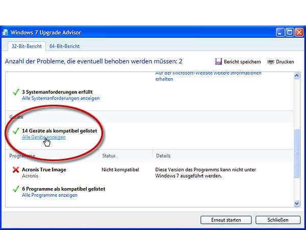 Windows 7 Upgrade Advisor und Windows 8-Upgrade-Assistent