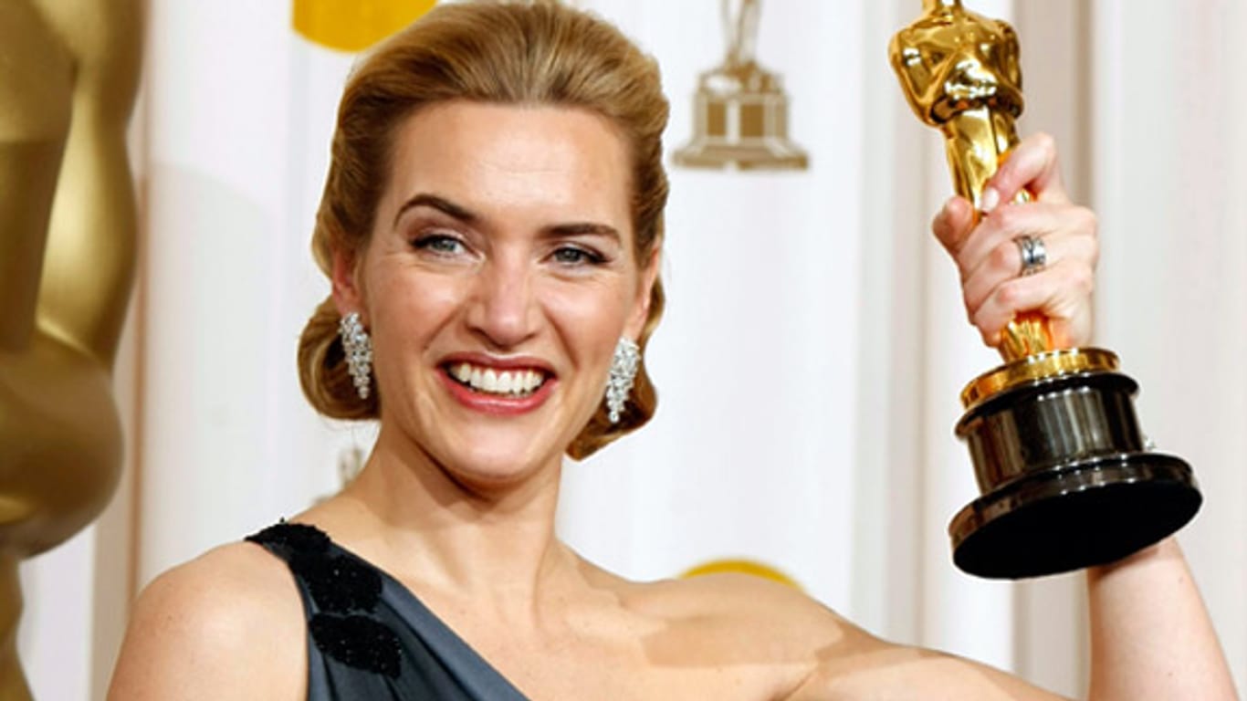 Bein sechsten Mal hat's geklappt: ein Oscar für Kate Winslet.