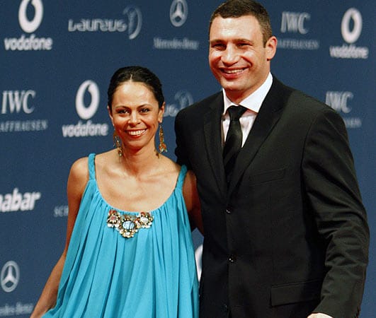Box-Champion Vitali Klitschko mit seiner Frau Natalie.