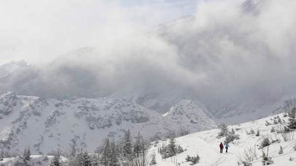 Schneetreiben auf der Zugspitze