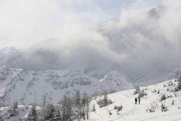 Schneetreiben auf der Zugspitze