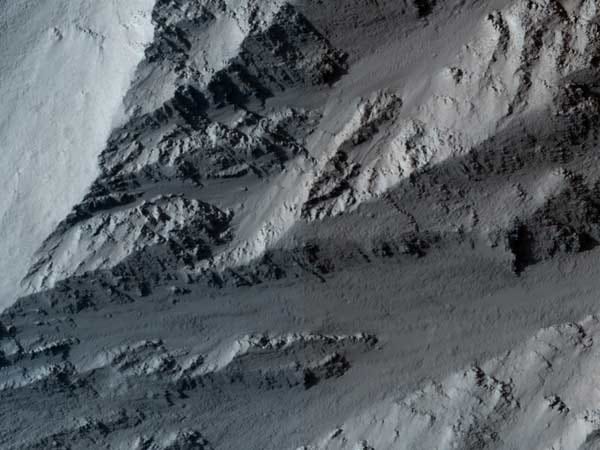 Dieses Bild zeigt den höchsten Vulkan des Sonnensystems: Der Olympus Mons ist mehr als 26 Kilometer hoch