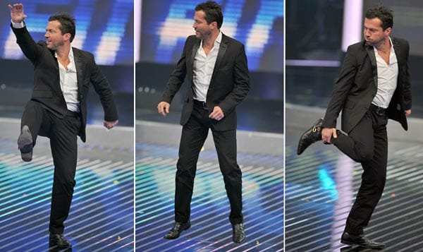 Kleiner Spaß am Rande: Der ehemalige Fußball-Nationalspieler Lothar Matthäus sorgt in einer Werbepause mit einer Tanzeinlage für Unterhaltung.