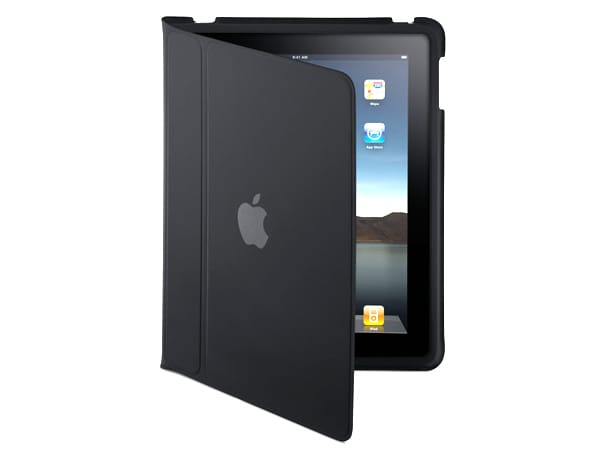 Auch Apple bietet eine Hülle für das iPad. Sie ist aus Microfaser und kann mehr, als nur das iPad schützen. (Bild: Hersteller)