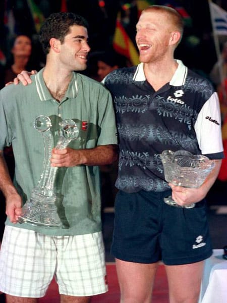 24. November 1996: Das "beste Match meines Lebens" spielt Becker dann ein Jahr später - und verliert es. Im Finale der ATP-WM in Hannover ist Pete Sampras noch ein Stück besser. Becker unterliegt 6:3, 6:7, 6:7, 7:6, 4:6.