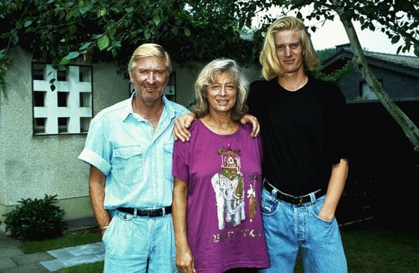 Peer Augustinski mit Ehefrau Gisela Ferber und dem gemeinsamen Sohn Bernd Mitte der 1990er Jahre