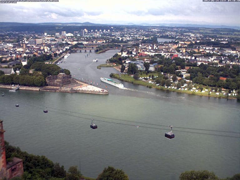 Webcam zeigt Deutsches Eck in Koblenz.
