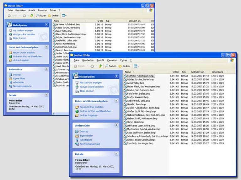 Windows Explorer mit optimaler Spaltenbreite. (Screenshot: t-online.de)