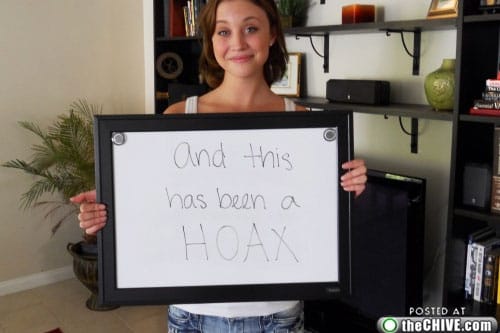 Internet-Hoax Jenny kündigt ihren Job.