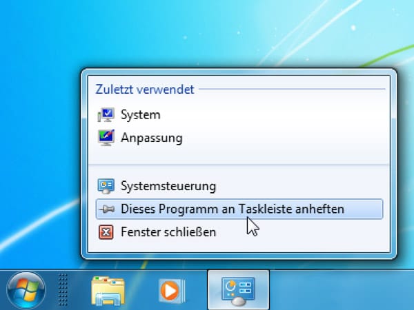 Windows-Tipp: Ordner an die Taskbar befestigen (Screenshot: t-online.de)