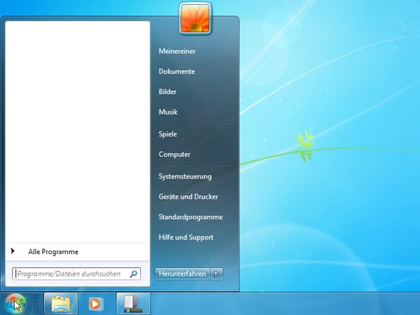 Windows 7: Startmenü anpassen (Screenshot: t-online.de)
