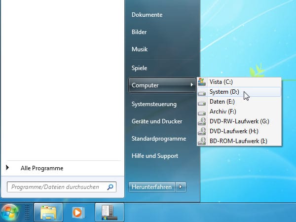 Windows 7: Startmenü optimieren (Screenshot: t-online.de)
