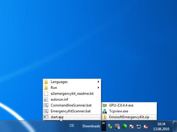 Windows 7: Symbolleiste bestücken (Screenshot: t-online.de)
