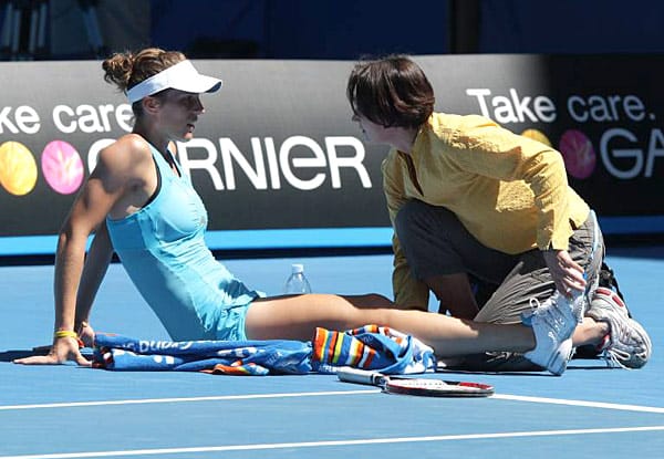 Die erste schwere Verletzung: Anfang 2008 erlitt Petkovic bei den Australian Open einen Kreuzbandriss.