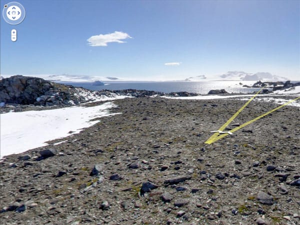Natürlich war in der Antarktis kein Kamerafahrzeug unterwegs - die einzelnen Stationen für die Panoramaaufnahmen mussten zu Fuß erreicht werden.