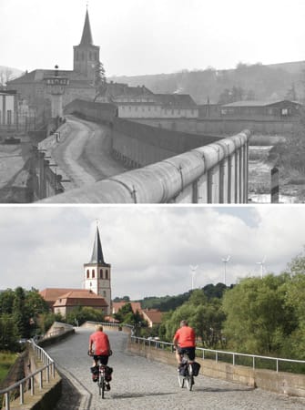 Die Brücke der Einheit: Die Grenzstelle zwischen Phillipsthal (Hessen und Vacha (Thüringen) konnte früher vom Westen nicht eingesehen werden, heute ist eine Überquerung mit dem Fahrrad problemlos möglich.