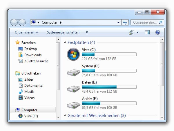 Festplattensymbol im Arbeitsplatz ändern