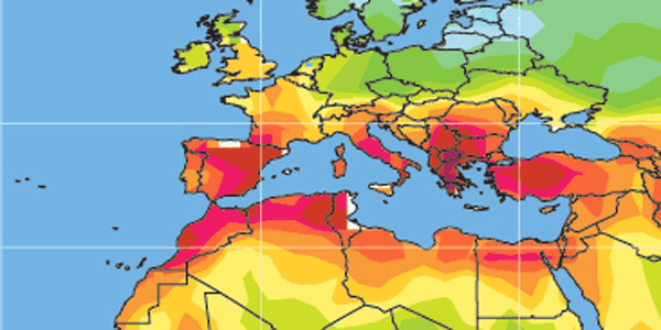 Verbreitung von Dürre in Europa in den Jahren 2000-2009 (Grafik: NCAR)