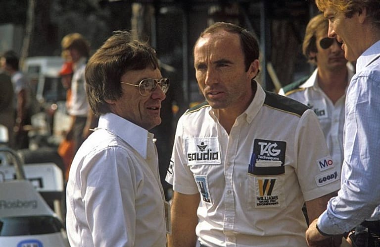 Ecclestone und Frank Williams im Jahr 1982. Williams saß damals noch nicht im Rollstuhl, bei Ecclestone waren die Haare noch nicht grau. Die beiden empfinden heute noch großen Respekt füreinander.
