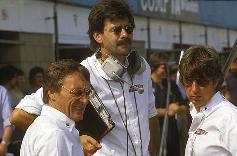 Ecclestone mit seinem Brabham-Konstrukteur Gordon Murray, dem Erfinder des legendären "Staubsaugers" BT46B, und Herbie Blash. Blash arbeitet heute als Funktionär für die FIA.