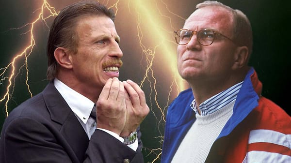 Legendärer Disput: "Du überschätzt Dich maßlos", sagte Hoeneß zu Christoph Daum. Der konterte: "Um das Maß an Überschätzung zu erreichen wie Du, muss ich hundert Jahre alt werden." Das Gespräch zwischen Uli Hoeneß und dem damaligen Köln-Coach Christoph Daum am 15. Mai 1989 im ZDF-Sportstudio war geprägt von Antipathie und gegenseitiger Missachtung.