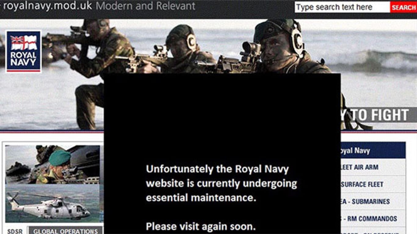 Auch die Internetseite der Royal Navy wurde von TinKode gehackt.