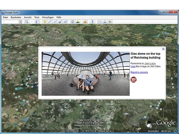 Reichstags-Kuppel in Berlin (Screenshot: t-online.de)