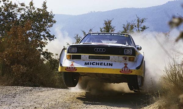 Nicht verrückt, aber eine wahre Legende: Der Audi Quattro, den Walter Röhrl durch etliche Rallyes steuerte
