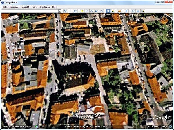 Karten-Update in Google Earth (Screenshot: t-online.de)