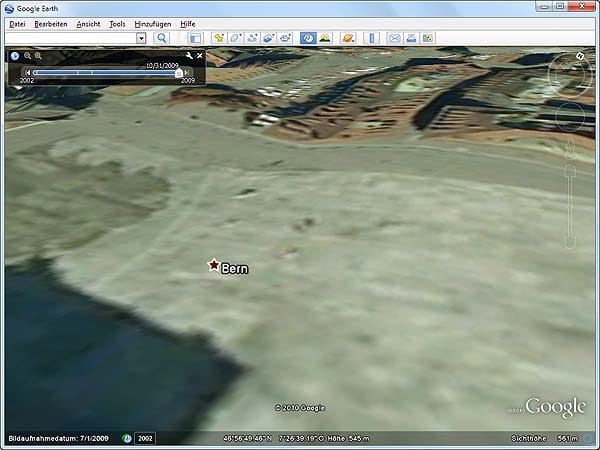 Karten-Update in Google Earth (Screenshot: t-online.de)