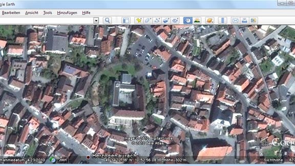 Die Region rund um Erlangen und Fürth bedient Google Earth mit neuem Kartenmaterial.