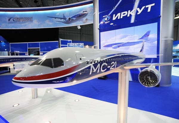 Das ist die russische Kampfansage an Boeing und Airbus: Die MS-21 (russisch MC-21) soll 200 Plätze haben und bis 2016 fertig sein.