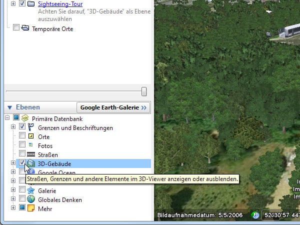 Google Earth ausreizen (Screenshot: t-online.de)