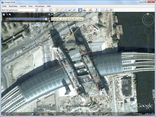 Mit Google Earth in die Vergangenheit reisen (Screenshot: t-online.de)