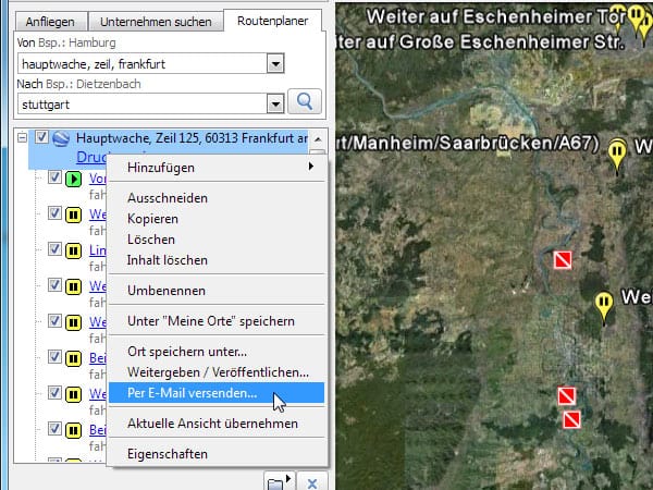Reisen mit Google Earth (Screenshot: t-online.de)