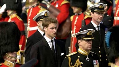Prinz William bei Dianas Beerdigung