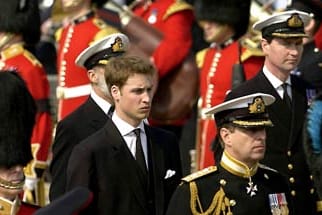 Prinz William bei Dianas Beerdigung