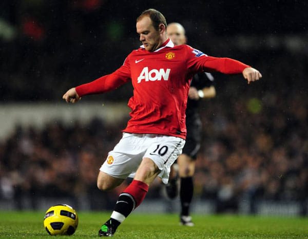 Platz 2: Wayne Rooney kickt für 11,5 Millionen Euro im Jahr für Manchester United. Dazu kommen noch knapp neun Millionen Euro aus der Werbe-Industrie.