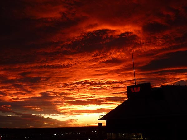 Romantischer Sonnenuntergang in Christchurch (Neuseeland) (Quelle: R. Bötzel)