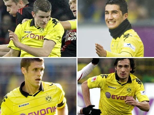 Borussia Dortmund: Auch in Deutschland ist die Doppel-Sechs bei den Topklubs stark besetzt. Sven Bender und Nuri Sahin glänzen seit Monaten, und wenn einer ausfällt, kann auch Mats Hummels (u.re.) einspringen. Die Verletzung von Kapitän Sebastian Kehl erleichtert Trainer Jürgen Klopp die Qual der Wahl. (Fotos: imago) Borussia Dortmund: Auch in Deutschland ist die Doppel-Sechs bei den Topklubs stark besetzt. Sven Bender und Nuri Sahin glänzen seit Monaten, und wenn einer ausfällt, kann auch Mats Hummels (u.re.) einspringen. Die Verletzung von Kapitän Sebastian Kehl erleichtert Trainer Jürgen Klopp die Qual der Wahl. (Fotos: imago)