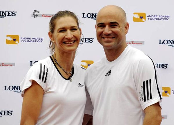 Das wohl berühmteste Paar der Sportgeschichte: Tennis-Star Steffi Graf und ihr Mann, André Agassi, ebenfalls eine Tennis-Legende in den USA.