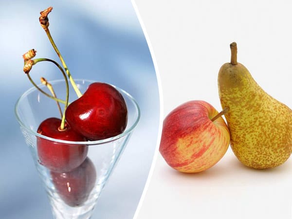 Schwere Kost: Kirschen - leichte Kost: Äpfel und Birnen