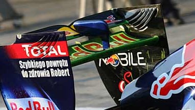 Neuer Heckflügel auf dem Red-Bull-Boliden