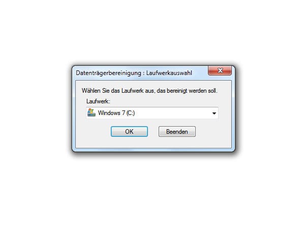 Windows 7 Datenträgerbereinigung. (Screenshot: t-online.de)