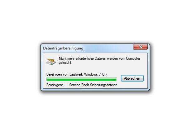 Windows 7 Datenträgerbereinigung. (Screenshot: t-online.de)