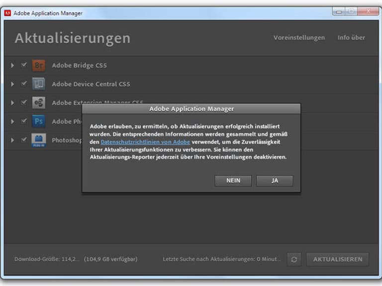 Adobe Updater (Screenshot: t-online.de)