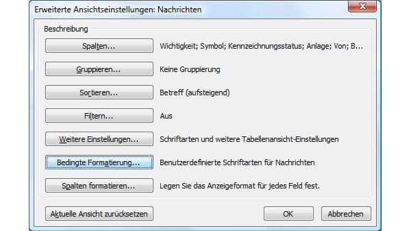 Outlook: Wichtige E-Mails farblich kennzeichnen (Screenshot: t-online.de)