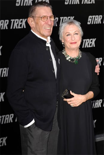 Leonard Nimoy mit seiner zweiten Frau Susan Bay 2009 bei der Premiere des elften "Star Trek"-Films, in dem er einen kurzen Auftritt als gealterter "Mr. Spock" absolvierte.