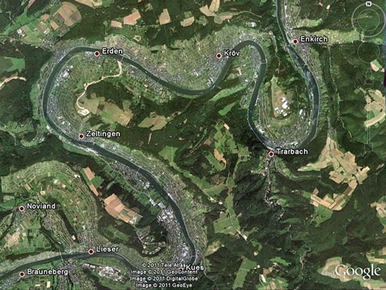 Brandneuen Deutschland-Karten für Google Earth. (Screenshot: t-online.de)